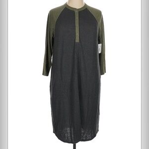 Prana Olive and Gray Knit Top